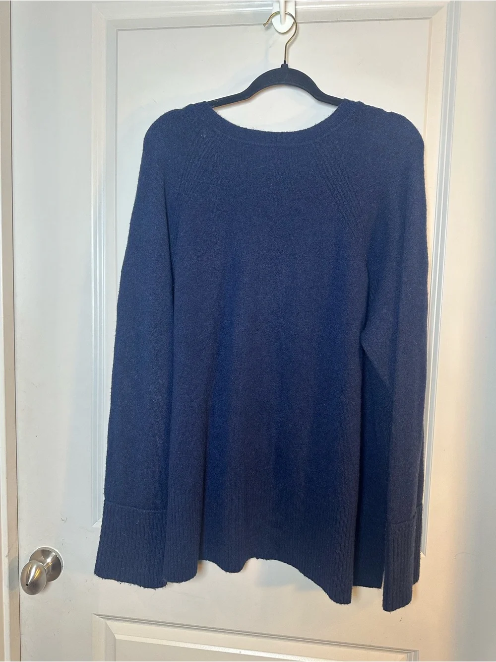 J. Crew Merino Wool Alpaca Blend Super Soft V- Neck Blue Sweater, Size 2X